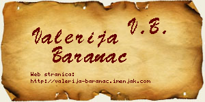 Valerija Baranac vizit kartica
